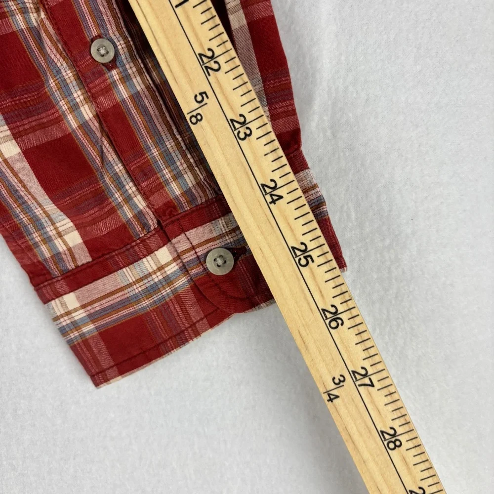 The North Face, Shirt Size L, Red/Gray, A5 Series, Button Up, Plaid, Long Sleeve